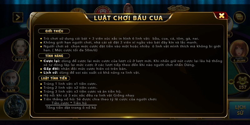 Tham khảo các quy tắc tính thưởng bùng nổ ở trò chơi bầu cua