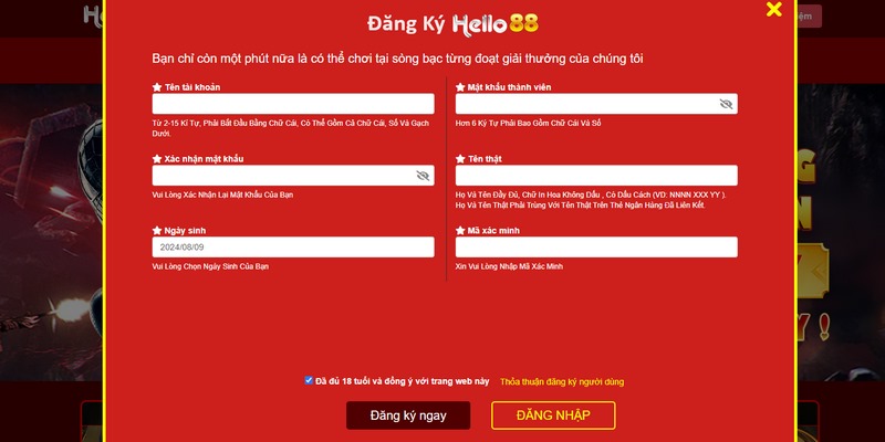 Đăng ký tài khoản Hello88 đơn giản và nhanh chóng